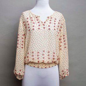 Chiffon Flower Pattern Daniel Rainn Top Size XL